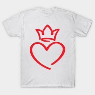 Cute Crown on Heart, Love heart T-Shirt
